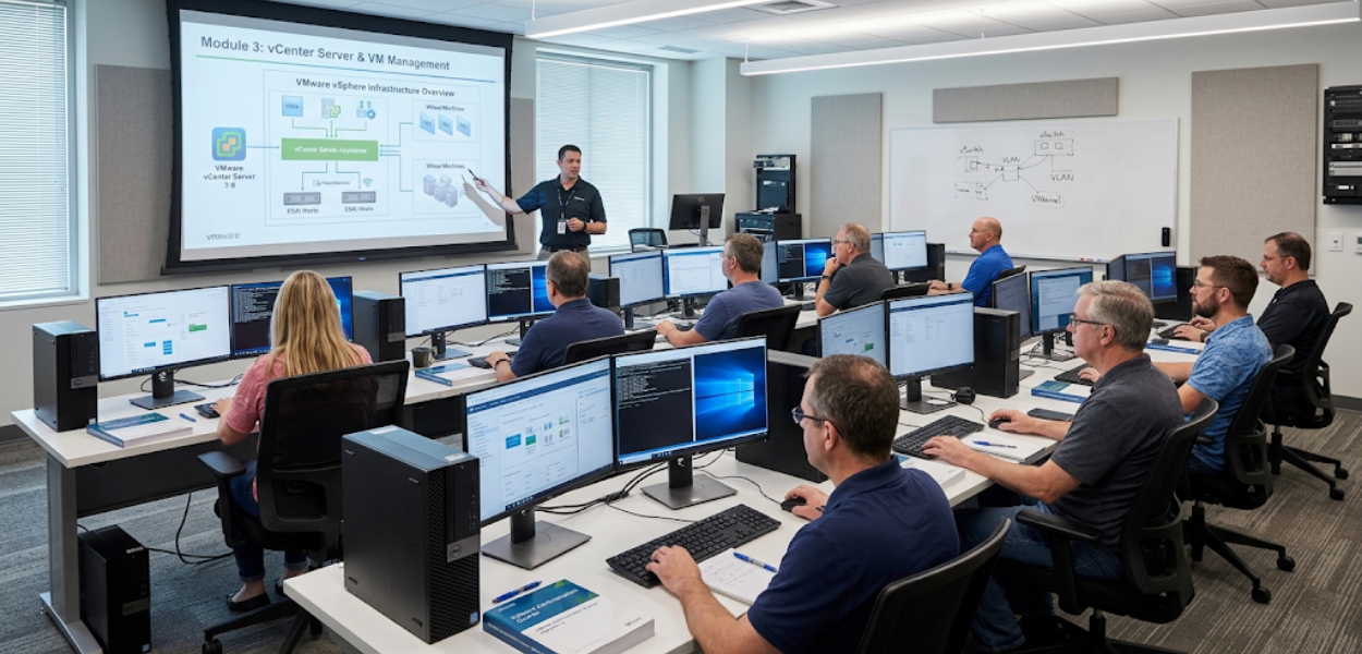 دورة تقنيات المحاكاة الافتراضية وإدارة VMware التدريبية